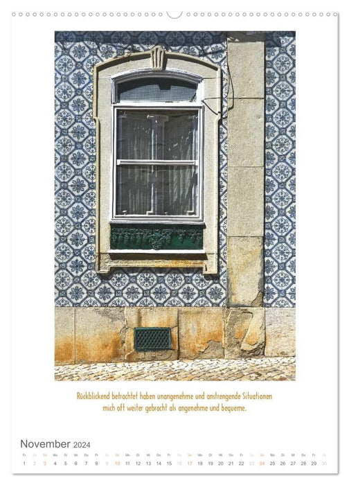 Alte Türen und Fenster mit Sinnsprüchen (CALVENDO Premium Wandkalender 2024)