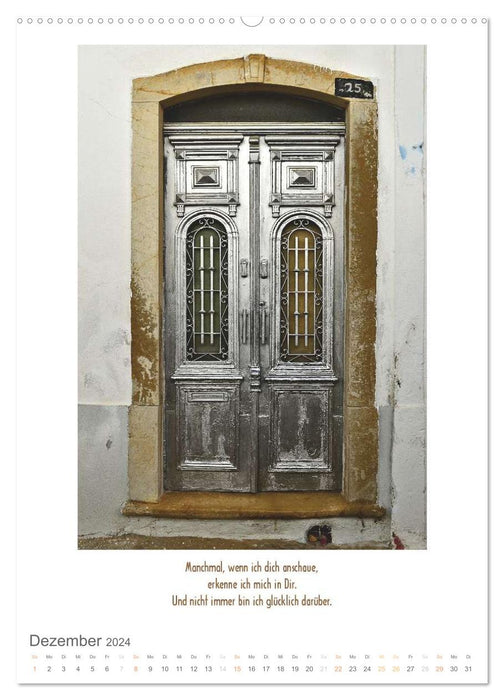 Alte Türen und Fenster mit Sinnsprüchen (CALVENDO Premium Wandkalender 2024)