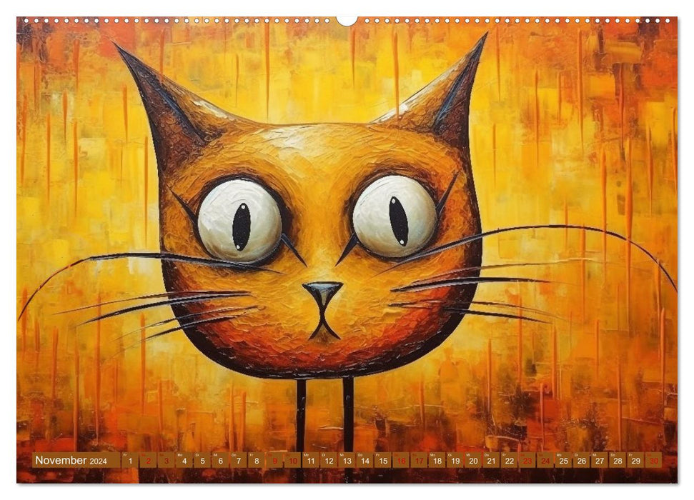 Lustige Katzen im Stil der Meister (CALVENDO Wandkalender 2024)