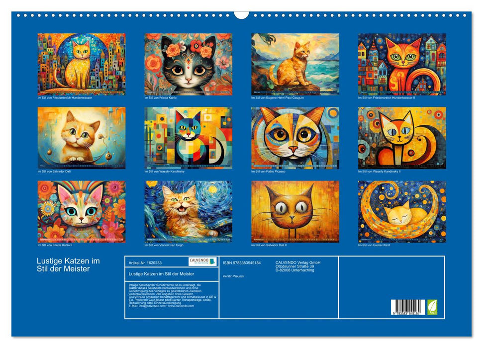 Funny cats in the style of the masters (CALVENDO wall calendar 2024) 