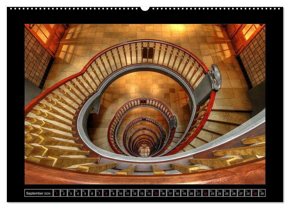 Hamburger Treppenhäuser (CALVENDO Wandkalender 2024)