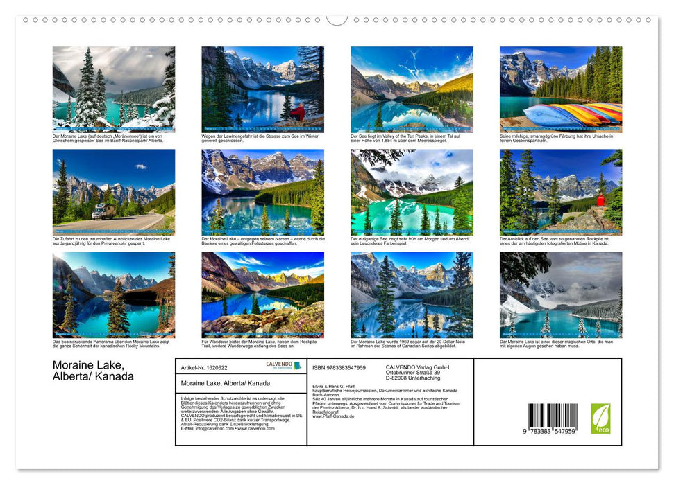 Moraine Lake, Alberta/Canada (CALVENDO Premium Wall Calendar 2024) 