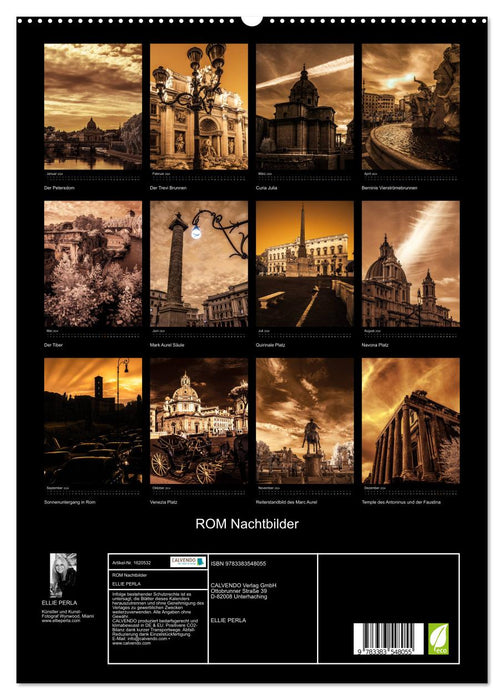 Images de nuit de ROME (Calendrier mural CALVENDO Premium 2024) 