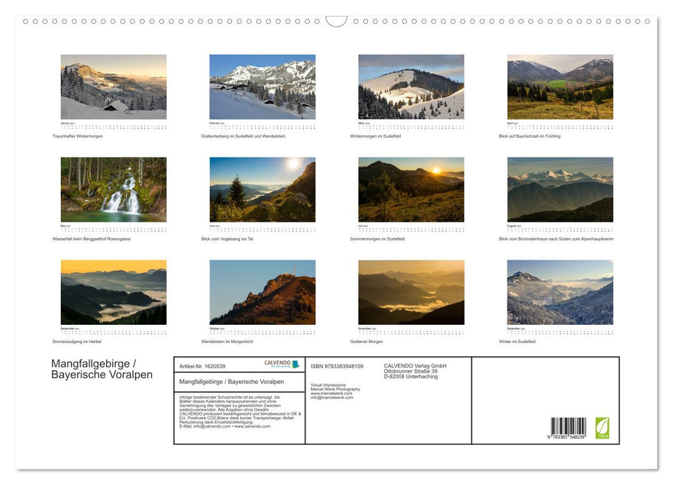Bavarian Prealps / Mangfall Mountains (CALVENDO wall calendar 2024) 
