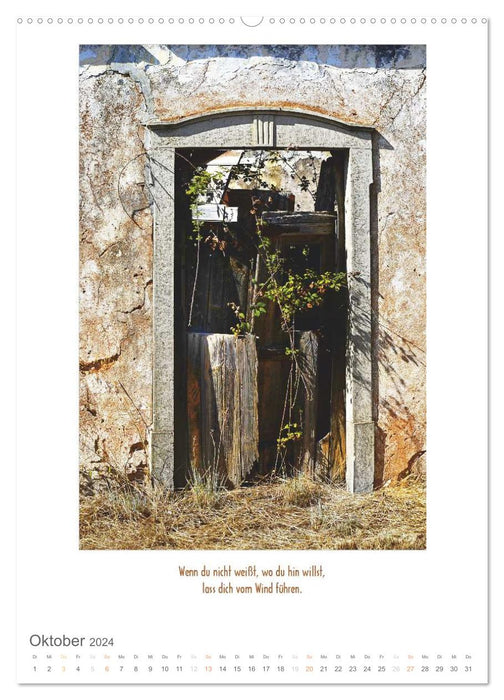 Old doors and windows with sayings (CALVENDO wall calendar 2024) 