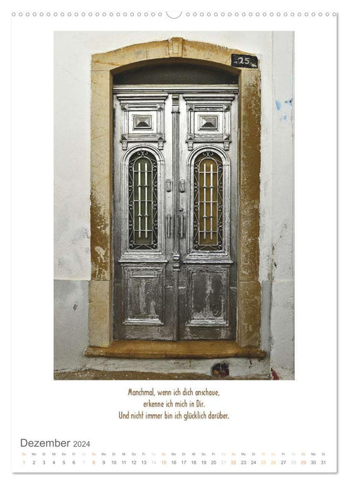 Old doors and windows with sayings (CALVENDO wall calendar 2024) 