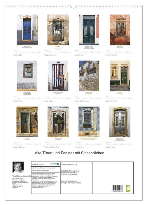 Alte Türen und Fenster mit Sinnsprüchen (CALVENDO Wandkalender 2024)