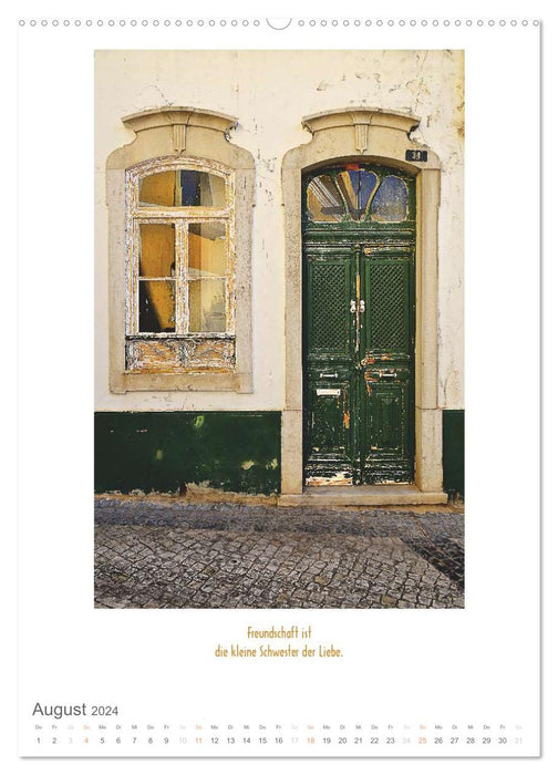 Alte Türen und Fenster mit Sinnsprüchen (CALVENDO Wandkalender 2024)