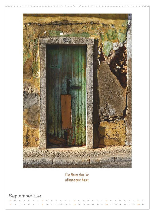 Old doors and windows with sayings (CALVENDO wall calendar 2024) 