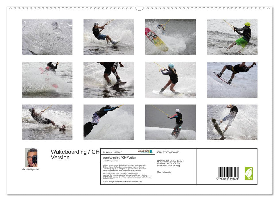 Wakeboarding / CH version (CALVENDO Premium wall calendar 2024) 