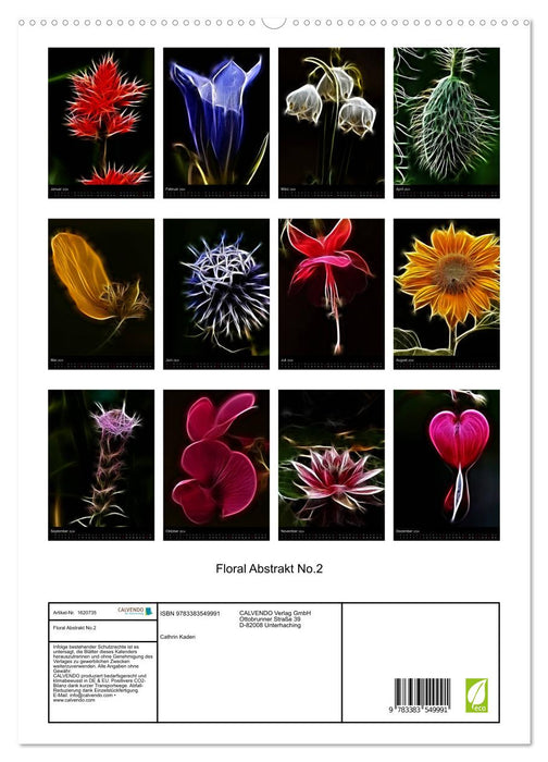 Floral Abstract No.2 (CALVENDO Premium Wall Calendar 2024) 