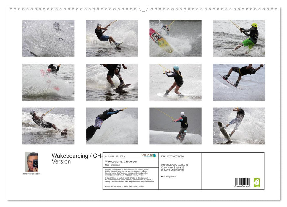 Wakeboarding / version CH (calendrier mural CALVENDO 2024) 