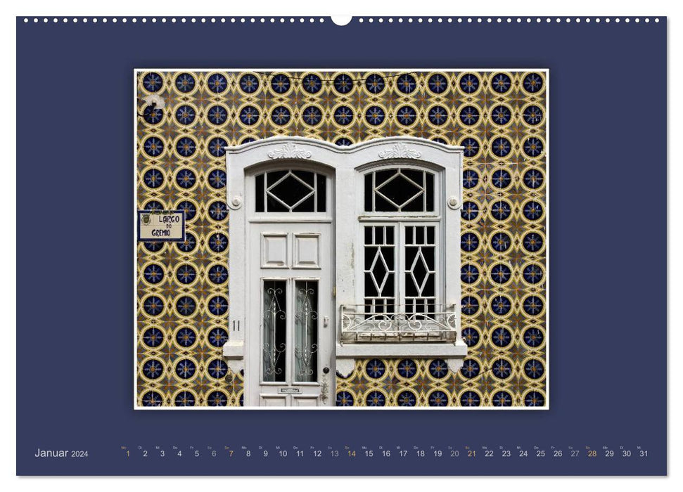 Façades azulejos au Portugal (Calendrier mural CALVENDO Premium 2024) 