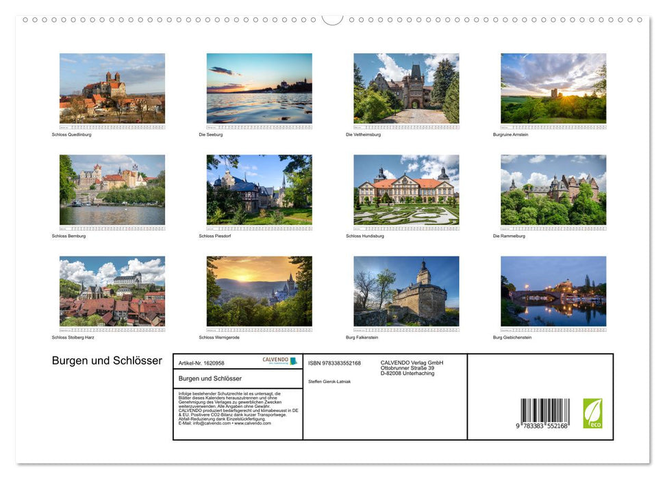 Castles and palaces (CALVENDO Premium Wall Calendar 2024) 