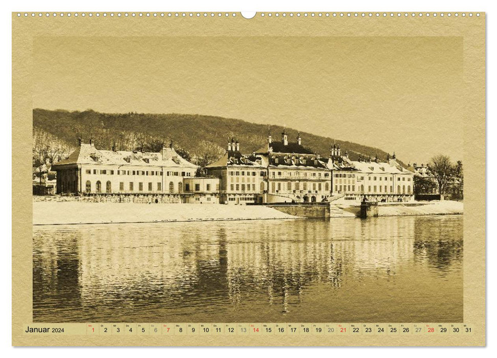 Saxe - Un calendrier au style journal / version CH (Calendrier mural CALVENDO Premium 2024) 