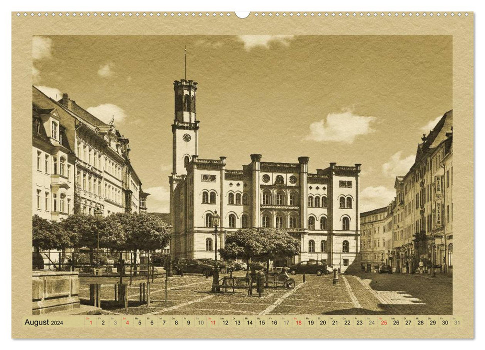 Saxony - A calendar in newspaper style / CH version (CALVENDO Premium Wall Calendar 2024) 