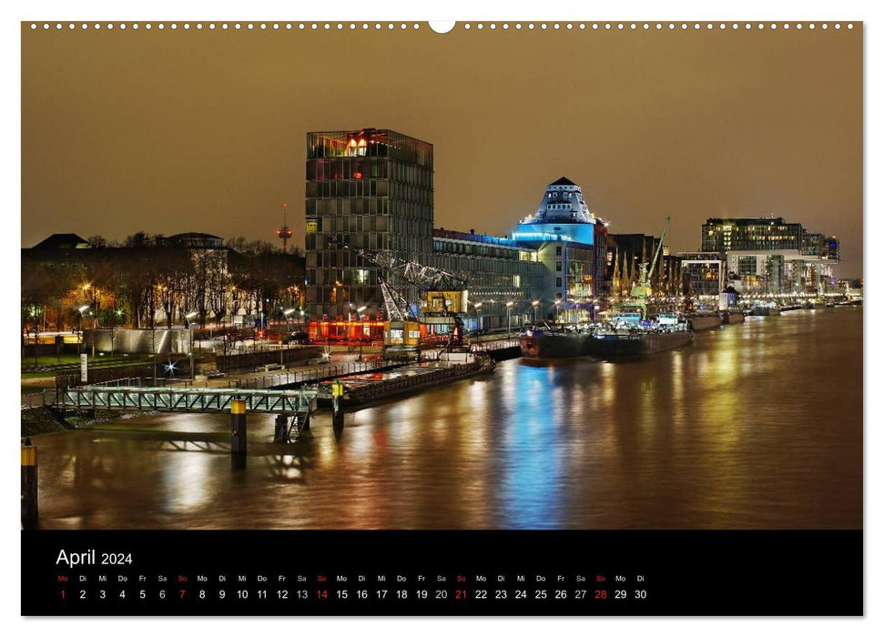 Cologne dark colorful - the city in a different light! (CALVENDO Premium Wall Calendar 2024) 