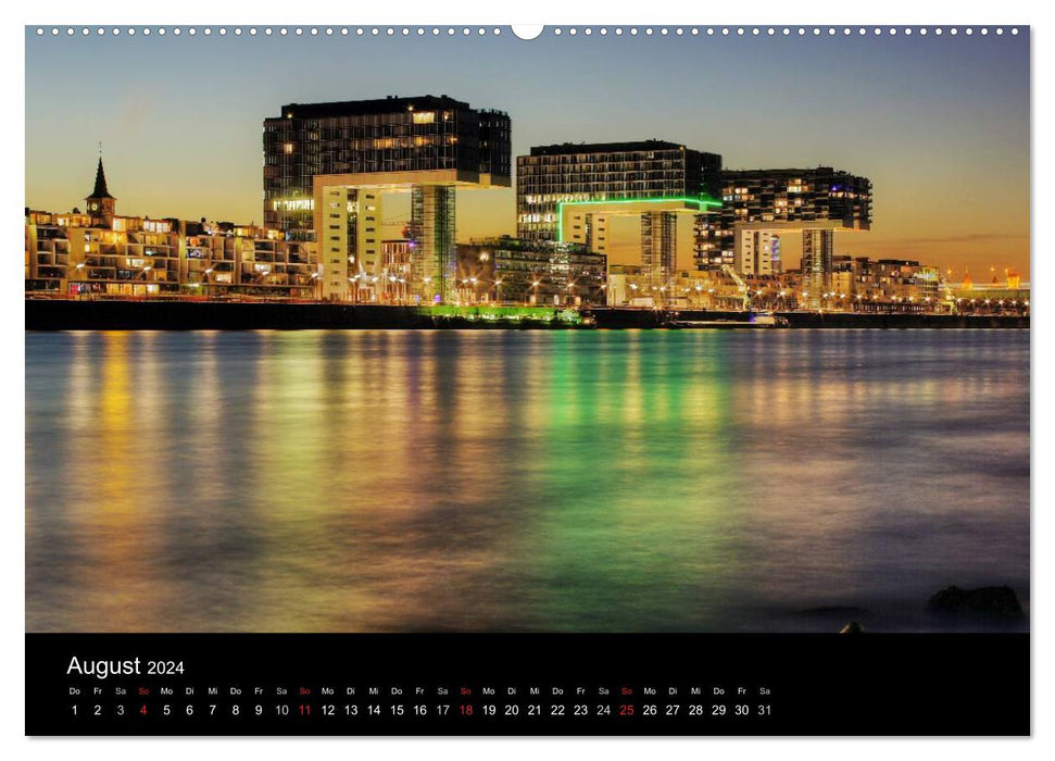 Cologne dark colorful - the city in a different light! (CALVENDO Premium Wall Calendar 2024) 