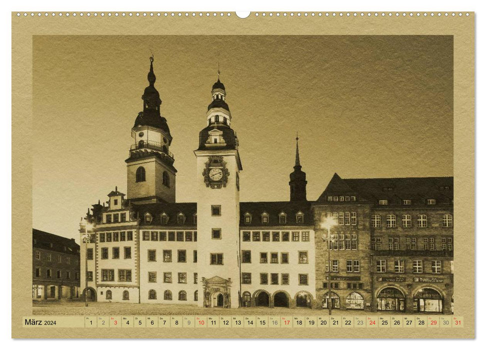 Saxony - A calendar in newspaper style / CH version (CALVENDO wall calendar 2024) 