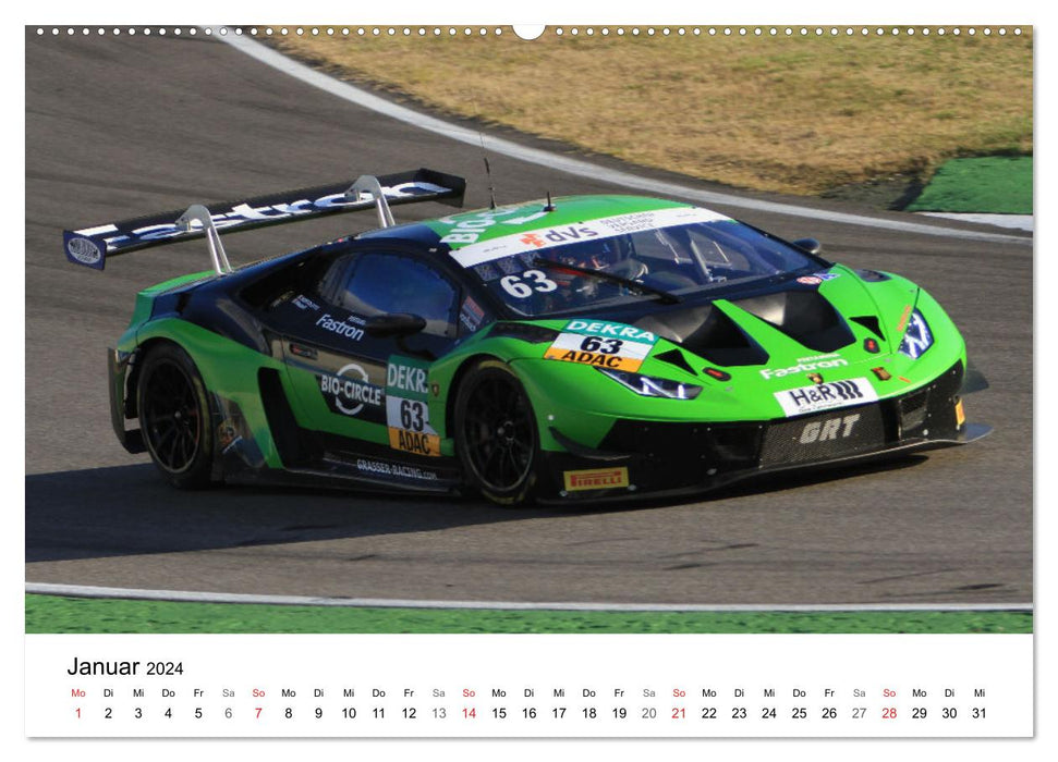 Super sports cars on the racetrack (CALVENDO Premium Wall Calendar 2024) 
