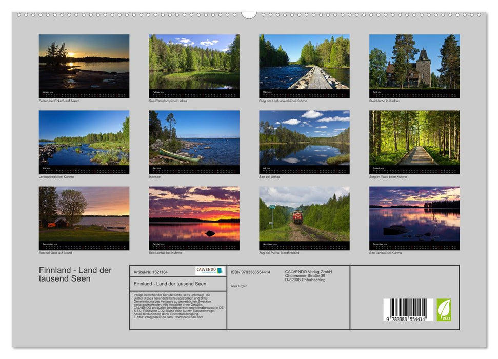 Finnland - Land der tausend Seen (CALVENDO Premium Wandkalender 2024)