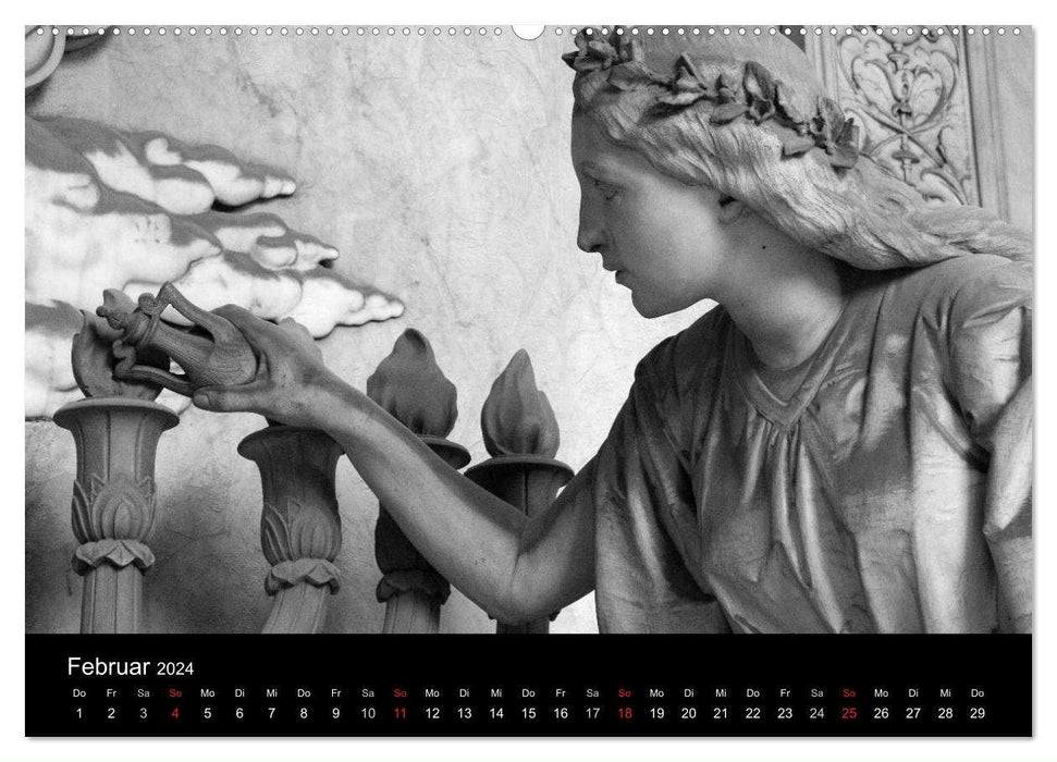 Lebende Steine - Skulpturen auf dem Friedhof Staglieno (CALVENDO Premium Wandkalender 2024)