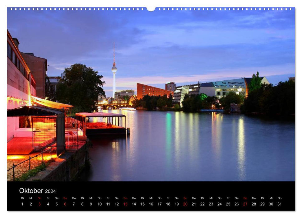 BERLIN ZUR BLAUEN STUNDE (CALVENDO Premium Wandkalender 2024)