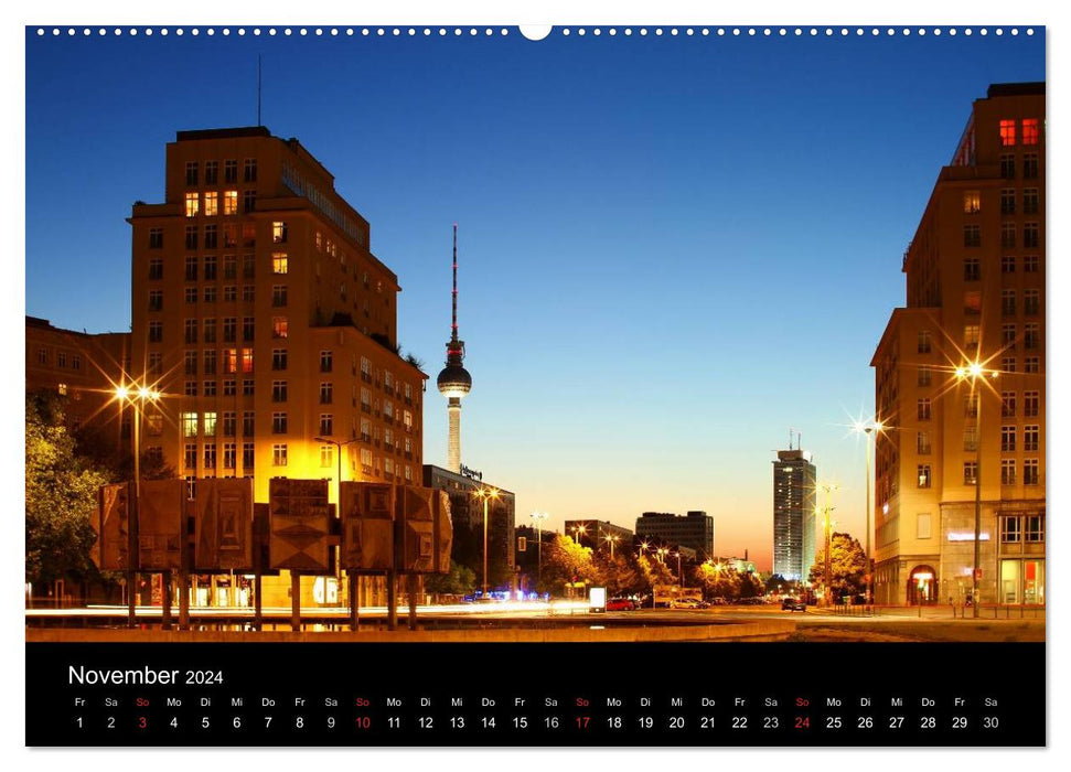 BERLIN AT THE BLUE HOUR (CALVENDO Premium Wall Calendar 2024) 