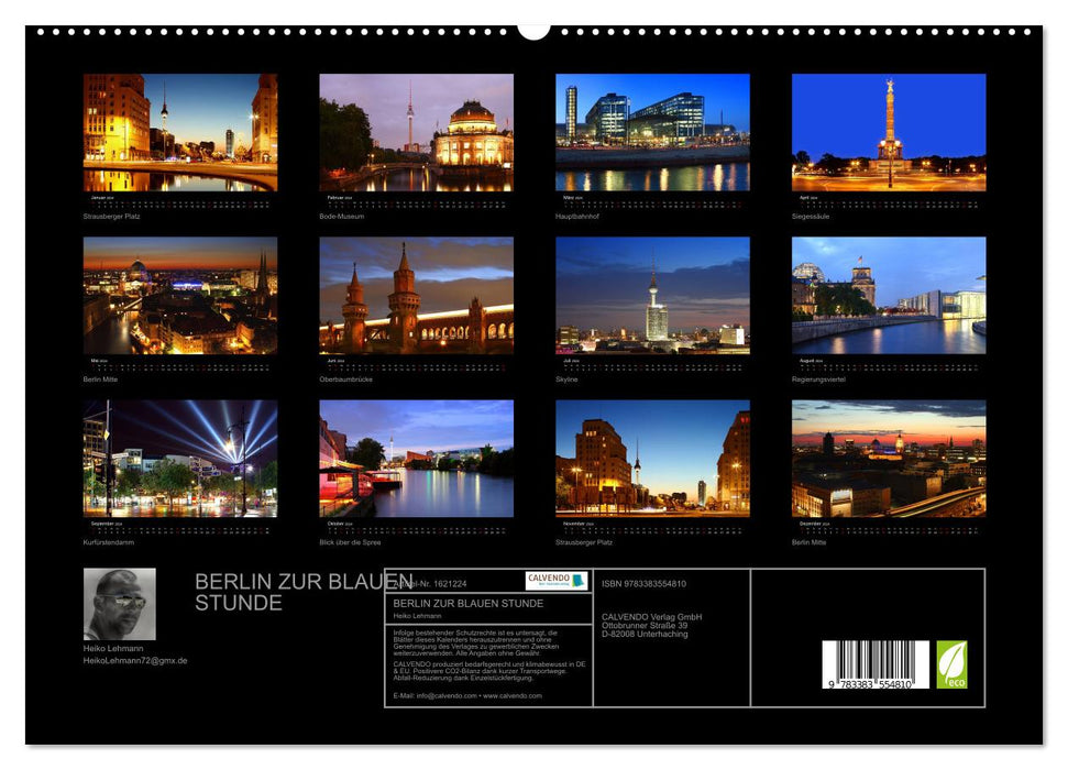 BERLIN AT THE BLUE HOUR (CALVENDO Premium Wall Calendar 2024) 