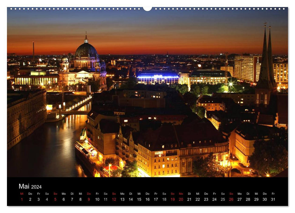 BERLIN AT THE BLUE HOUR (CALVENDO Premium Wall Calendar 2024) 