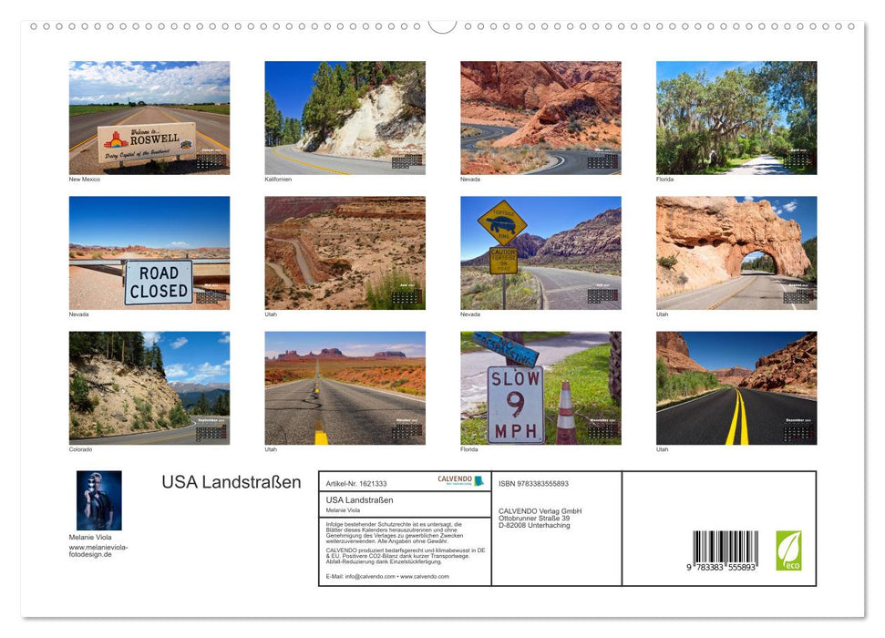 USA Country Roads (CALVENDO Premium Wall Calendar 2024) 