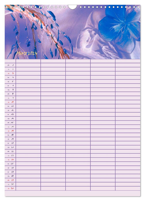 Blütenzauber - Familienplaner 2024 (CALVENDO Wandkalender 2024)