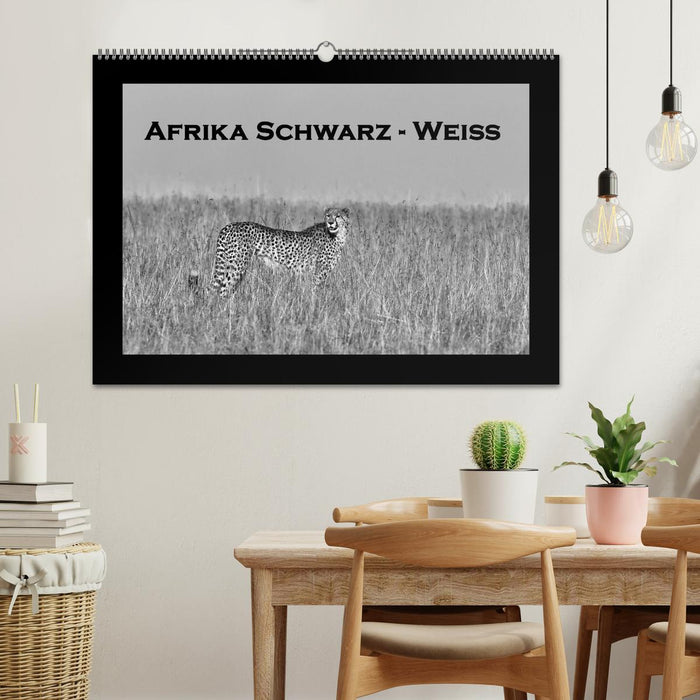 Africa Black - White (CALVENDO Wall Calendar 2024) 