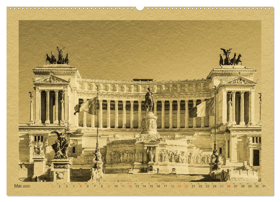 Rome-A calendar in newspaper style (CALVENDO Premium Wall Calendar 2024) 