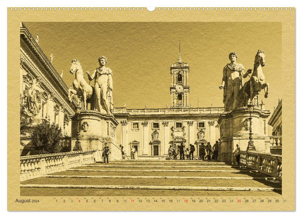Rome-A calendar in newspaper style (CALVENDO Premium Wall Calendar 2024) 