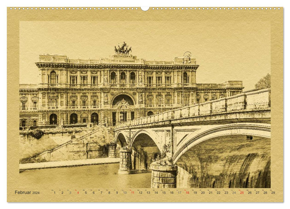 Rome-A calendar in newspaper style (CALVENDO wall calendar 2024) 