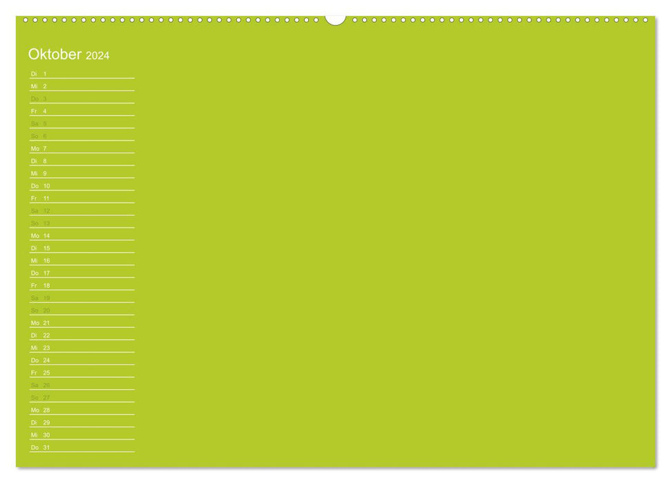 Craft birthday calendar green / birthday calendar (CALVENDO wall calendar 2024) 