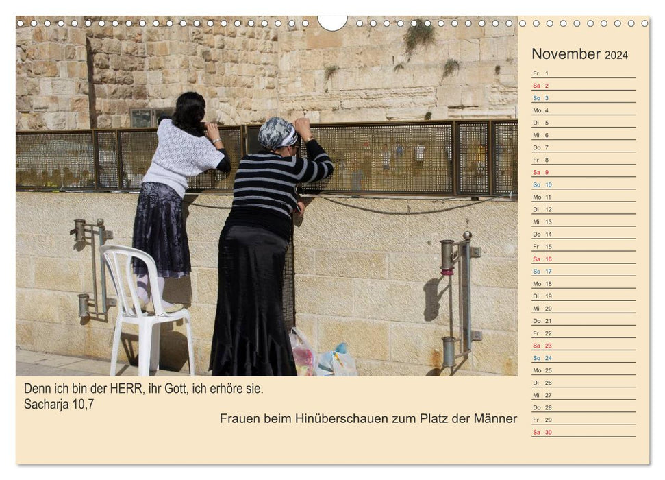 Jerusalem mit Bibelversen / Geburtstagsplaner (CALVENDO Wandkalender 2024)