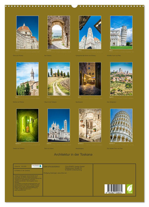 Architecture en Toscane (Calendrier mural CALVENDO Premium 2024) 