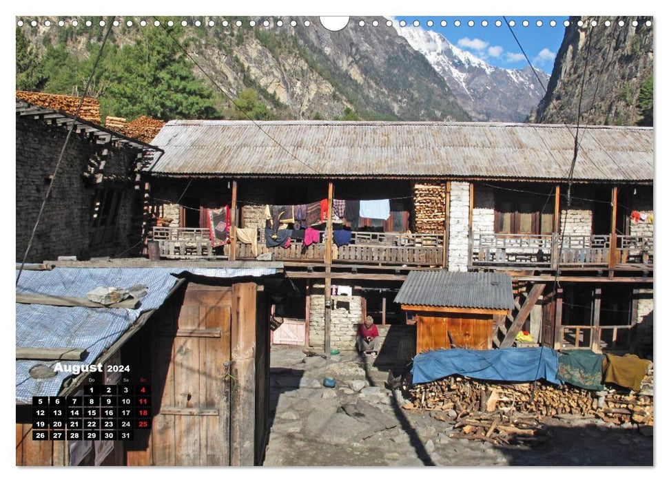 Népal 2024 personnages, montagnes et dieux entre Annapurna et Marsyangdi (calendrier mural CALVENDO 2024) 