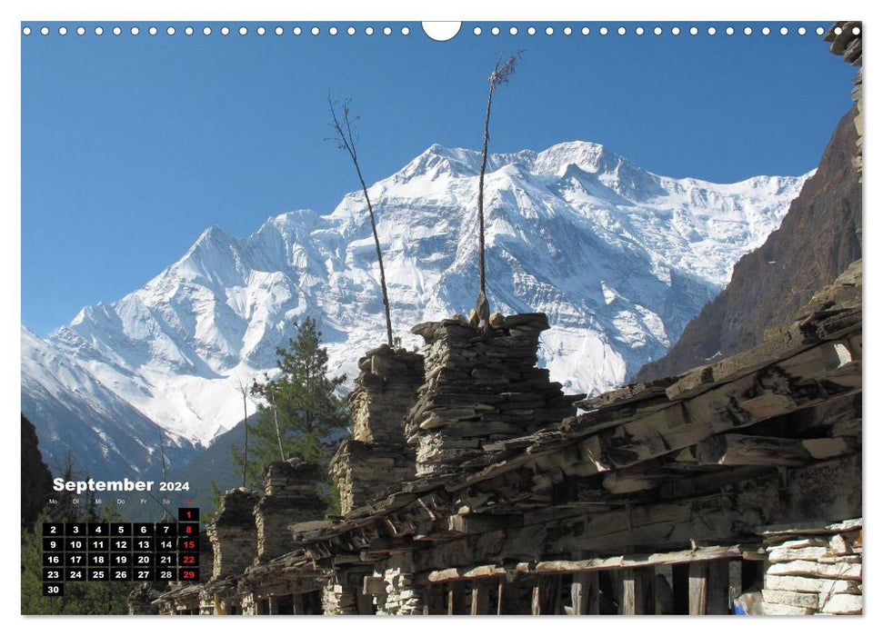 Népal 2024 personnages, montagnes et dieux entre Annapurna et Marsyangdi (calendrier mural CALVENDO 2024) 