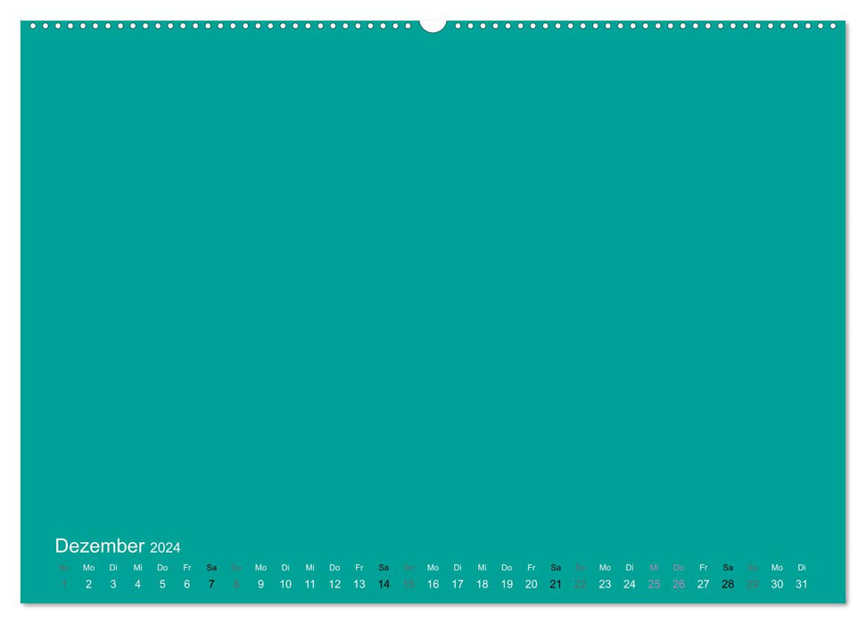 Calendrier artisanal - turquoise (Calendrier mural CALVENDO 2024) 