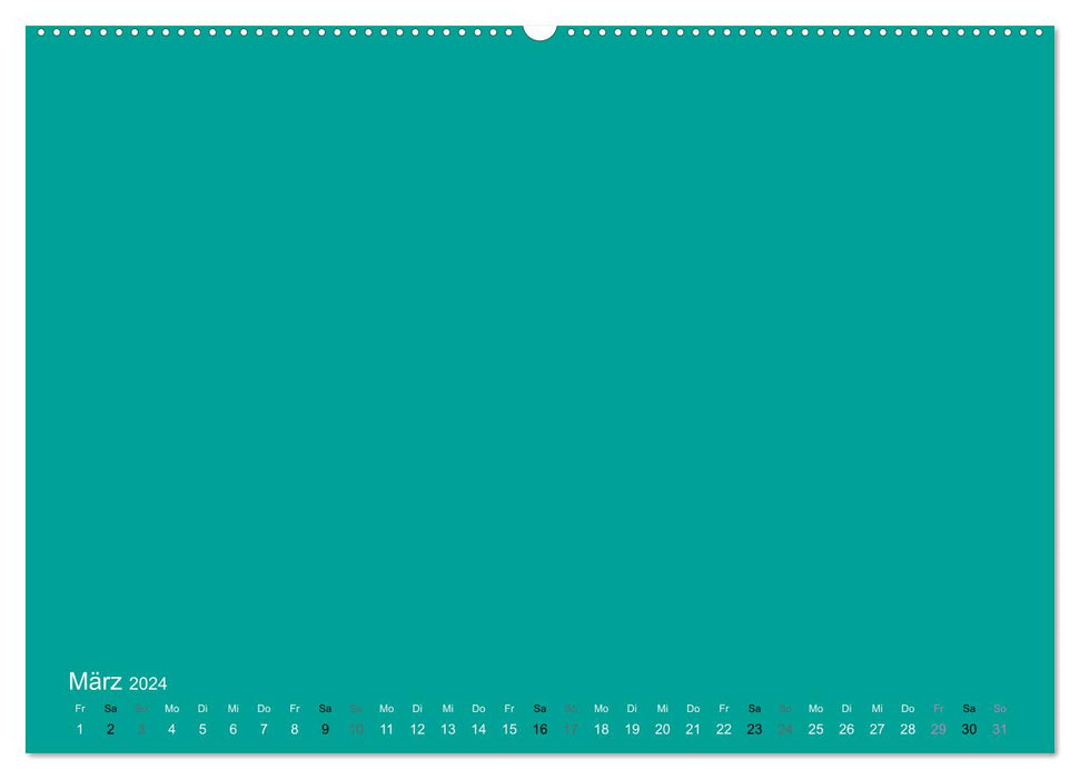 Calendrier artisanal - turquoise (Calendrier mural CALVENDO 2024) 