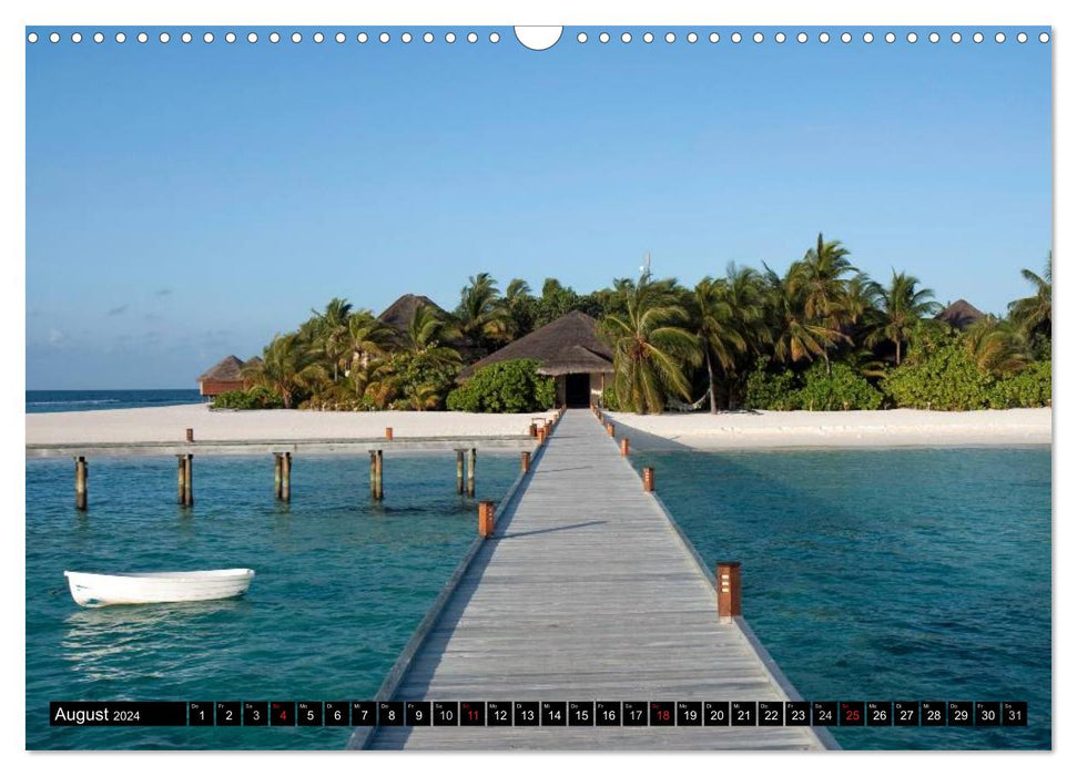 Maldives - îles de rêve dans l'océan Indien (calendrier mural CALVENDO 2024) 