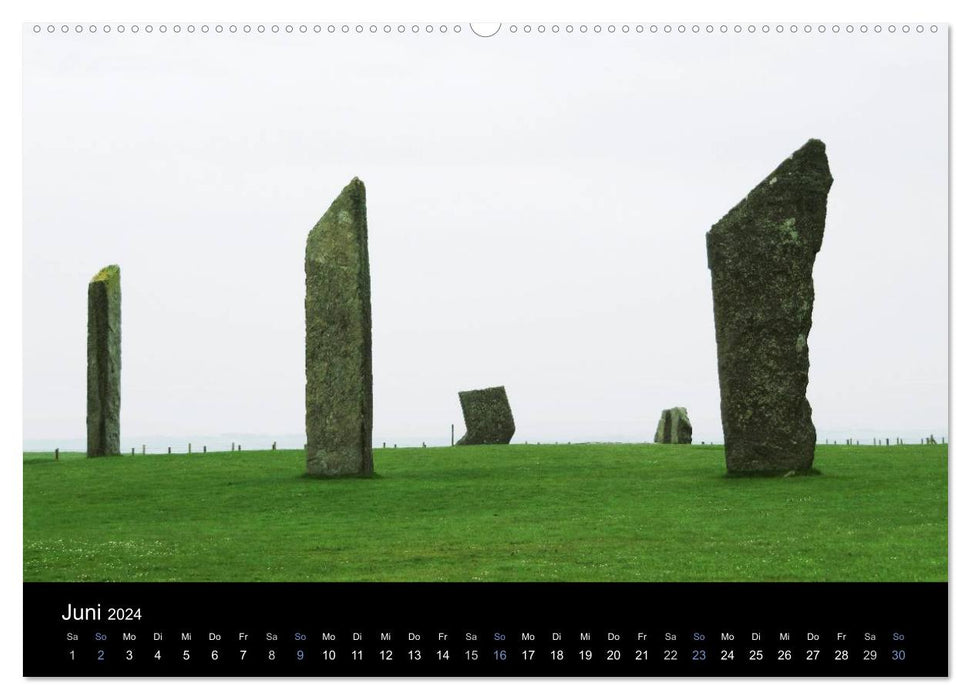 Cercles de pierres de Grande-Bretagne (calendrier mural CALVENDO 2024) 