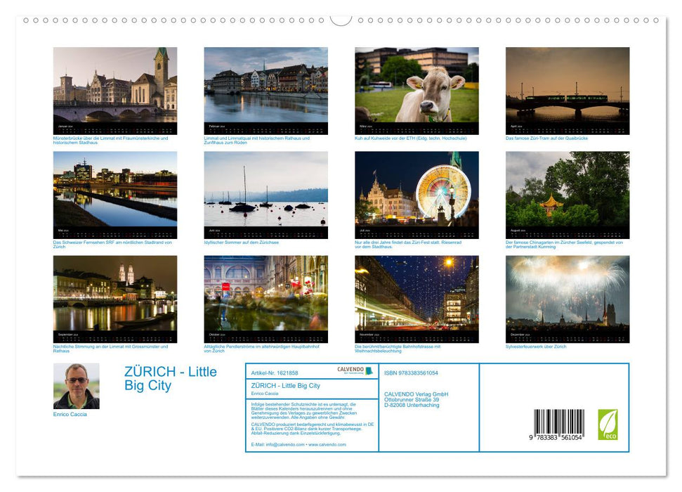 ZURICH – Little Big City (Calvendo Premium Calendrier mural 2024) 
