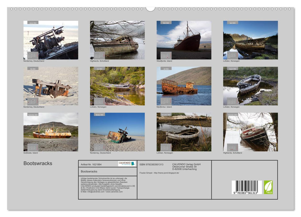 Épaves de bateaux (Calendrier mural CALVENDO Premium 2024) 