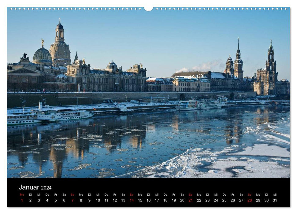 Dresde, Florence sur l'Elbe / version CH (Calendrier mural CALVENDO Premium 2024) 