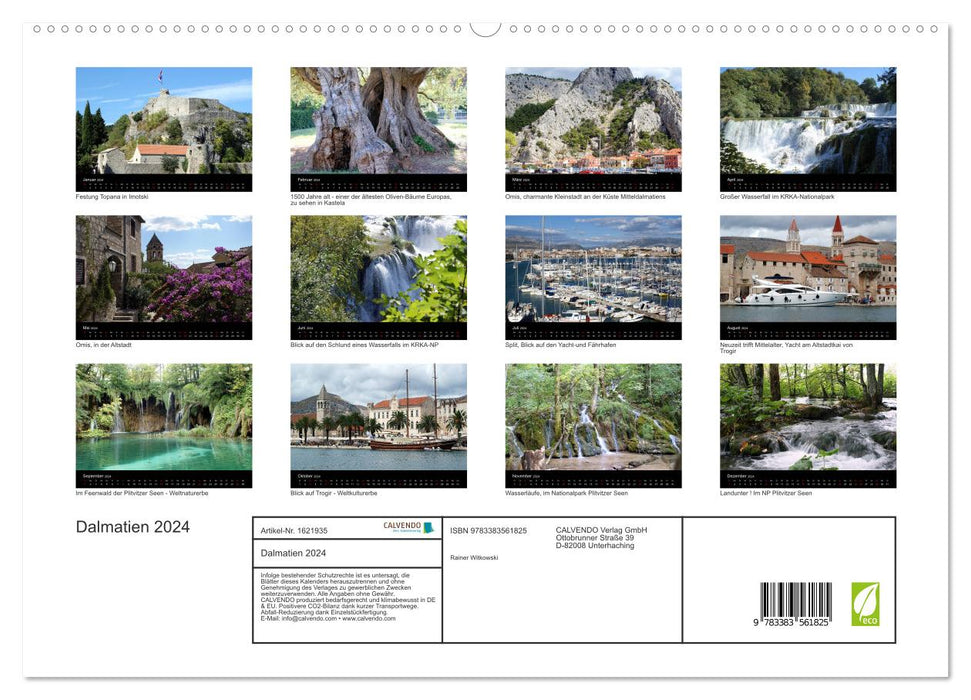 Dalmatien 2024 (CALVENDO Premium Wandkalender 2024)