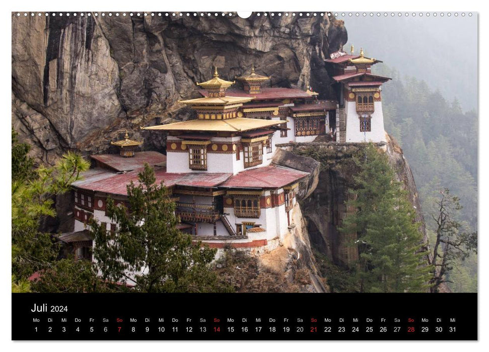 Bhoutan 2024 – Terre du Dragon Tonnerre (Calvendo Premium Wall Calendar 2024) 